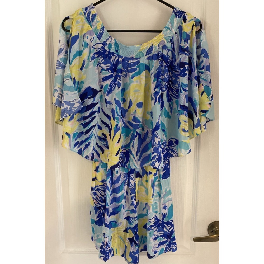 Lilly Pulitzer Arbelle Romper Womens Ylang Ylang Love Off Shoulder Beach Small